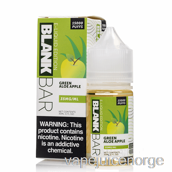 Vape Uten Nikotin Grønt Aloe Eple - Blank Bar Salter - 30ml 35mg